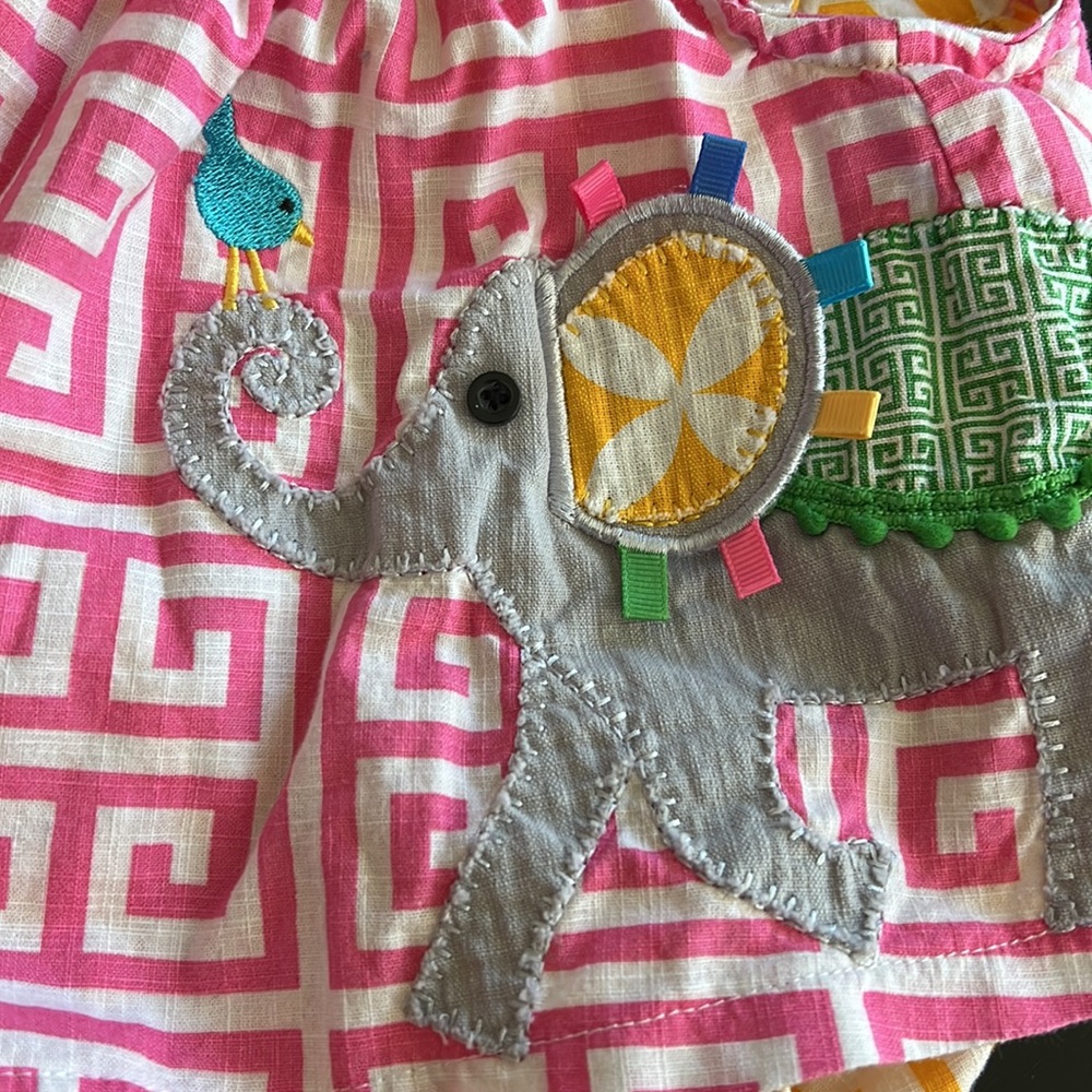 Mud Pie 6-9 Month Elephant Appliqué Bubble Romper - Picture 7 of 7